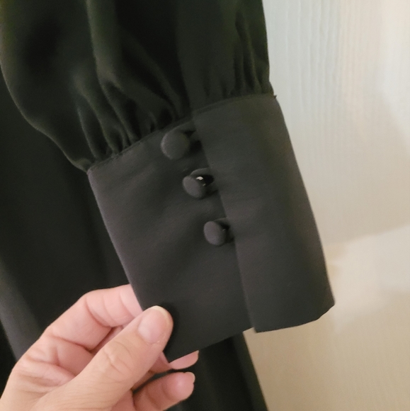 Gorgeous Modcloth Black Midi Dress w Covered Buttons - Picture 3 of 5